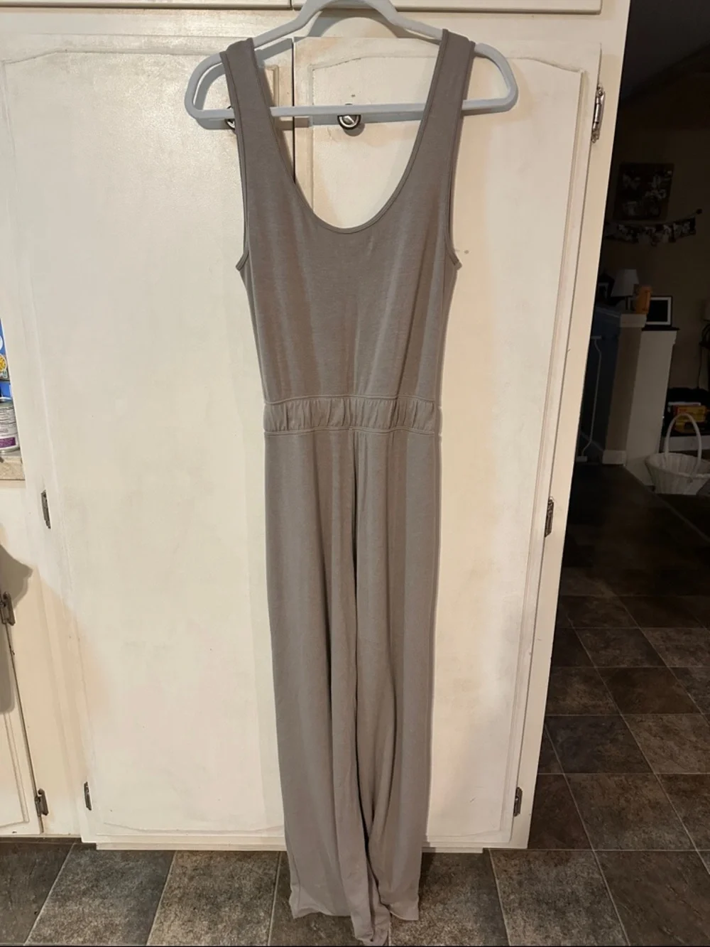 ABERCROMBIE Lounge Scoopneck Jumpsuit - Taupe